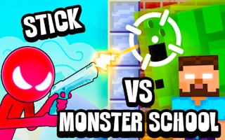 Image Stickman vs Monster School